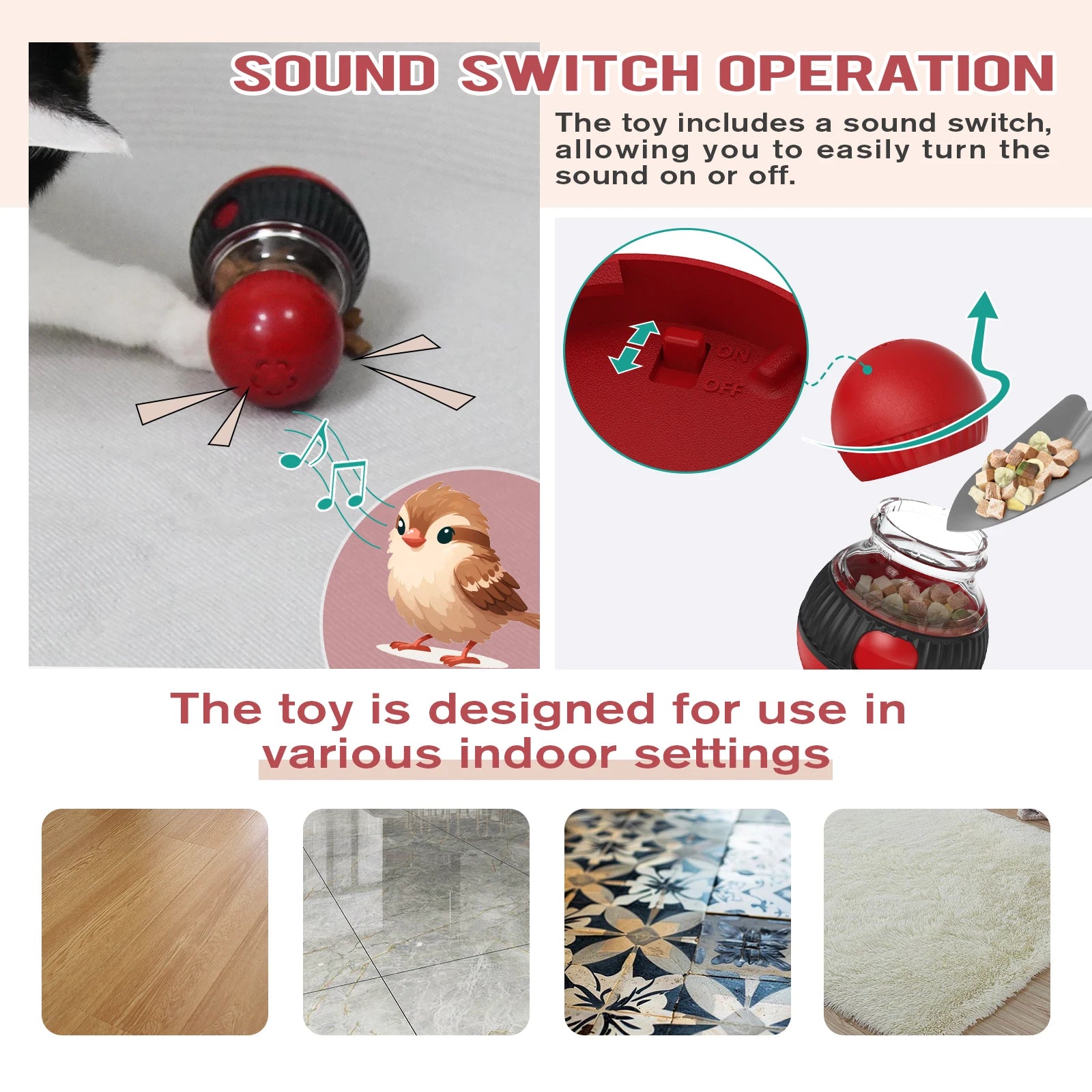 Squeaky Puzzle Feeder for Slow Feeding & Anxiety Relief, Food-Grade ABS