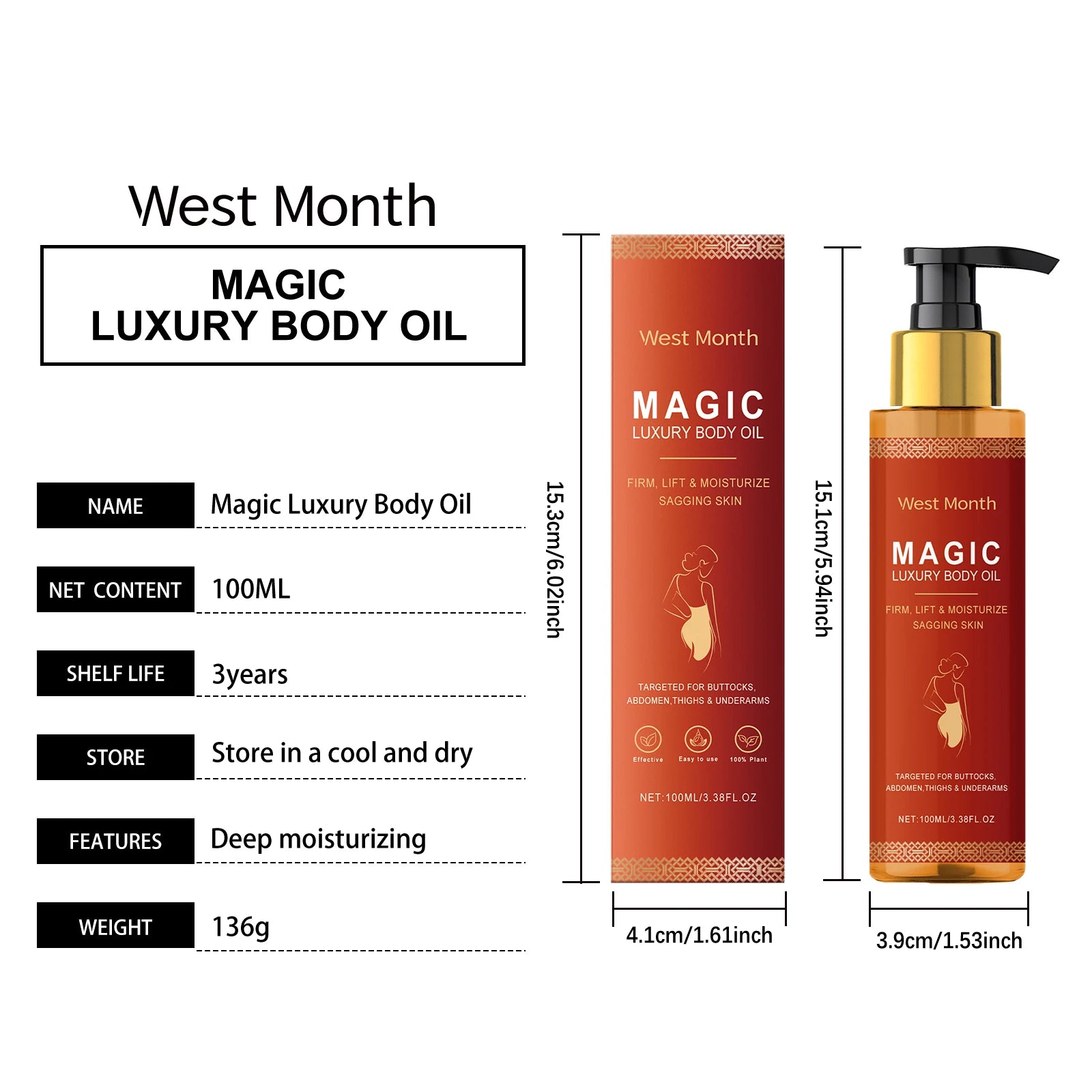 Tightening Moisturizing Oil Daily Care Nourishing Skin Softener for Tightening And Moisturize