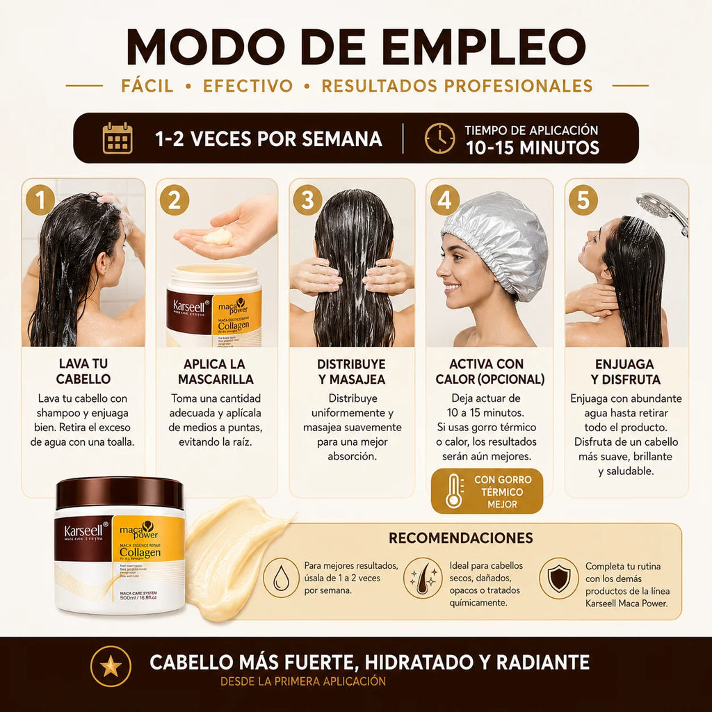 Hair mask deep repair intense hydration collagen argan oil coconut avocado maca shea antifrizz anti-frizz smoothing intense hydration dry and damaged hair all hair types 500 ml
