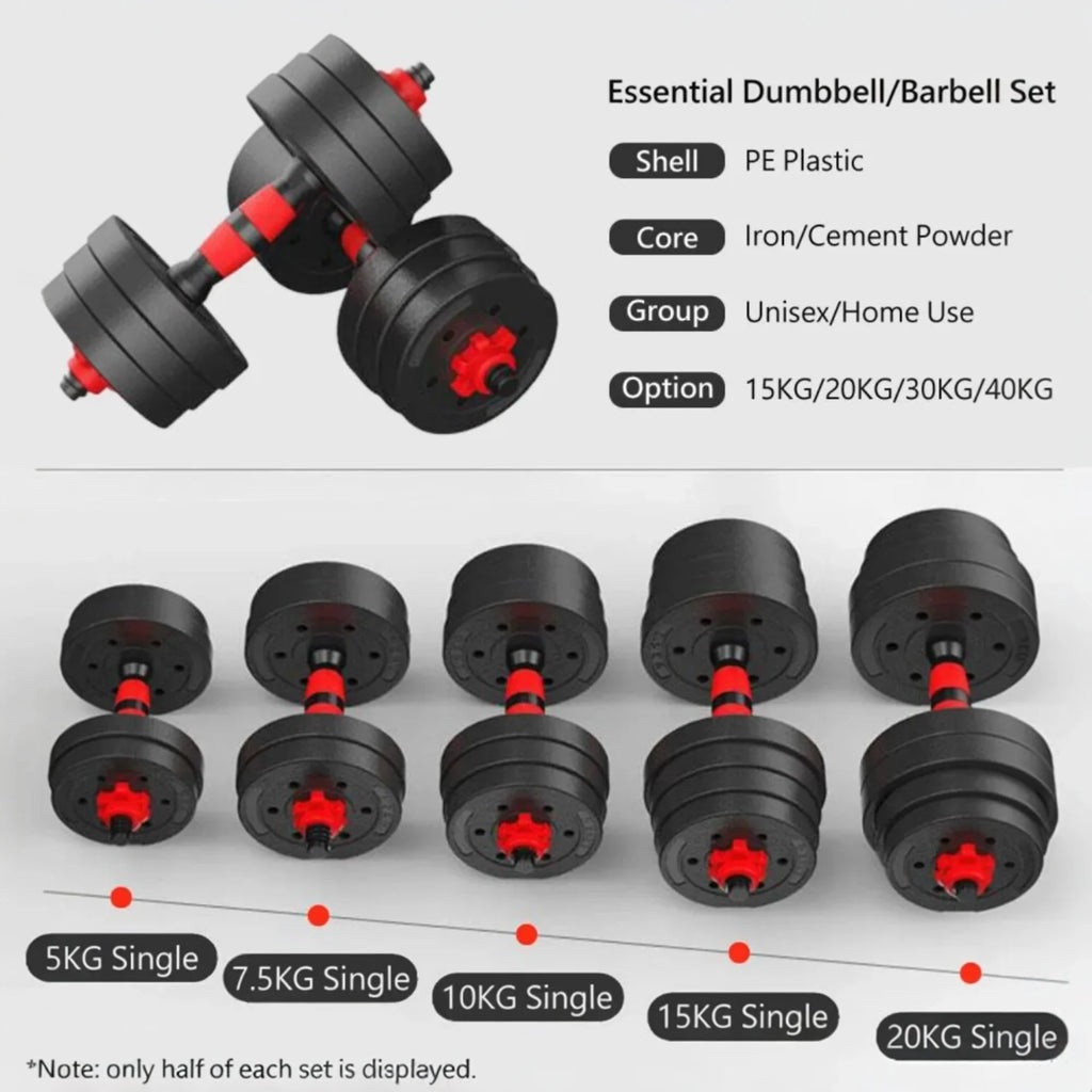 Adjustable Dumbbells 2 in 1 Set by Mikomika, weights 10-30KG