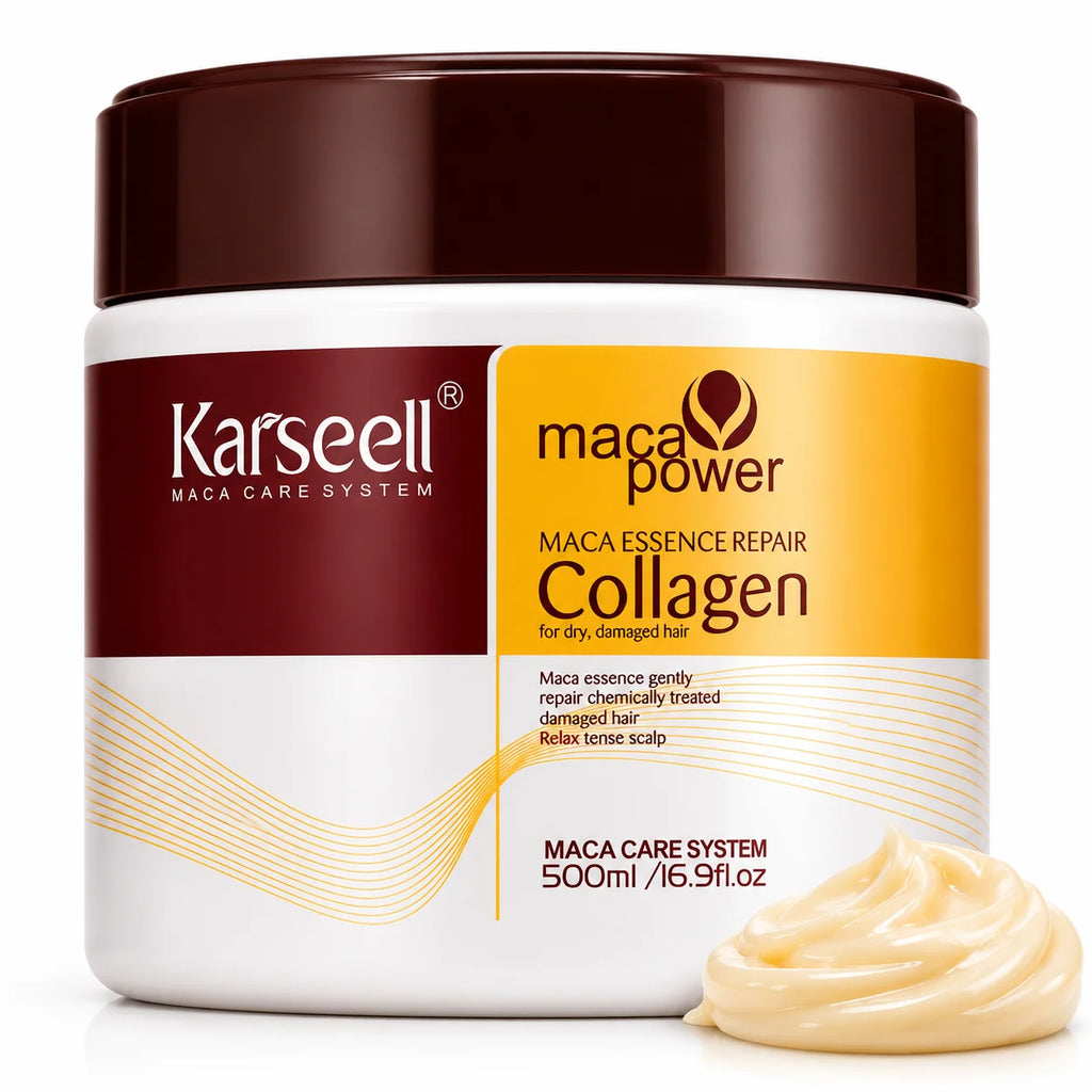 Hair mask deep repair intense hydration collagen argan oil coconut avocado maca shea antifrizz anti-frizz smoothing intense hydration dry and damaged hair all hair types 500 ml