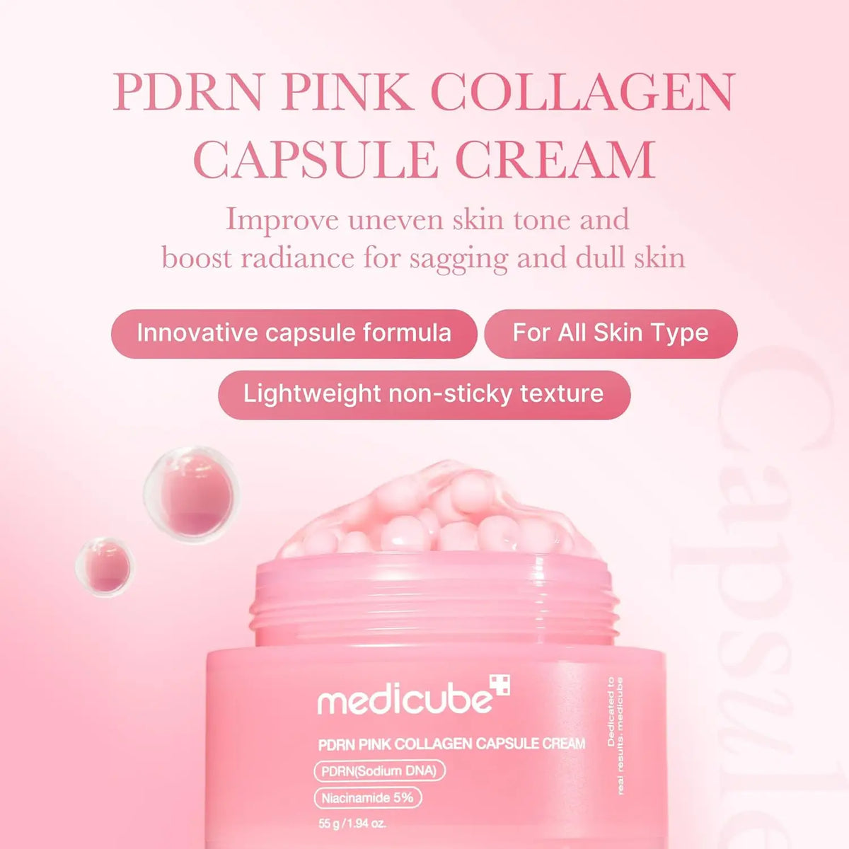 Crema Cápsula Medicube PDRN y Niacinamida, 55 g