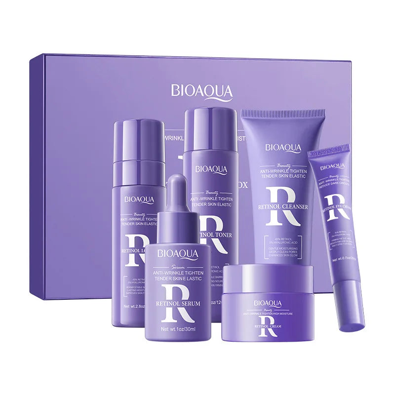6 Pieces Skin Care Kit Moisturizing Anti Wrinkle Tightening Whitening ReTinol Skin Care Set for
