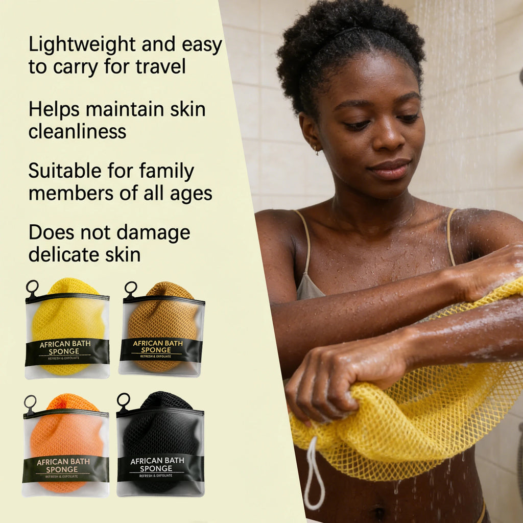 Net Sponge Exfoliating Body Scrubber Long Nylon Bath Net Soft Shower Washcloth Back Scrubber Skincare Towel 1Pc