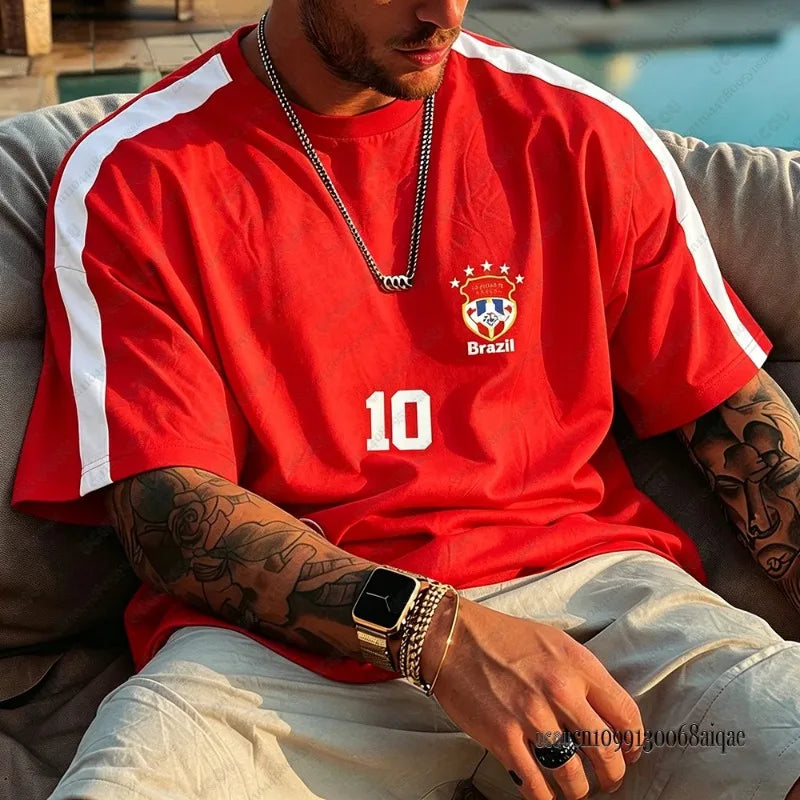 Brazil Football Jerseys For Men 2026 World Football Match Sports Tshirts Tees Fans Gifts Man Clothing 6XL