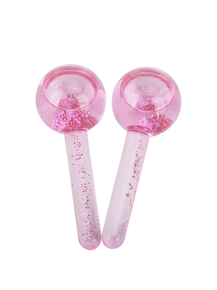 2PCS/Beauty Crystal Ball Facial Cooling Ice Globes Water Wave Face and Eye Massage Skin Care