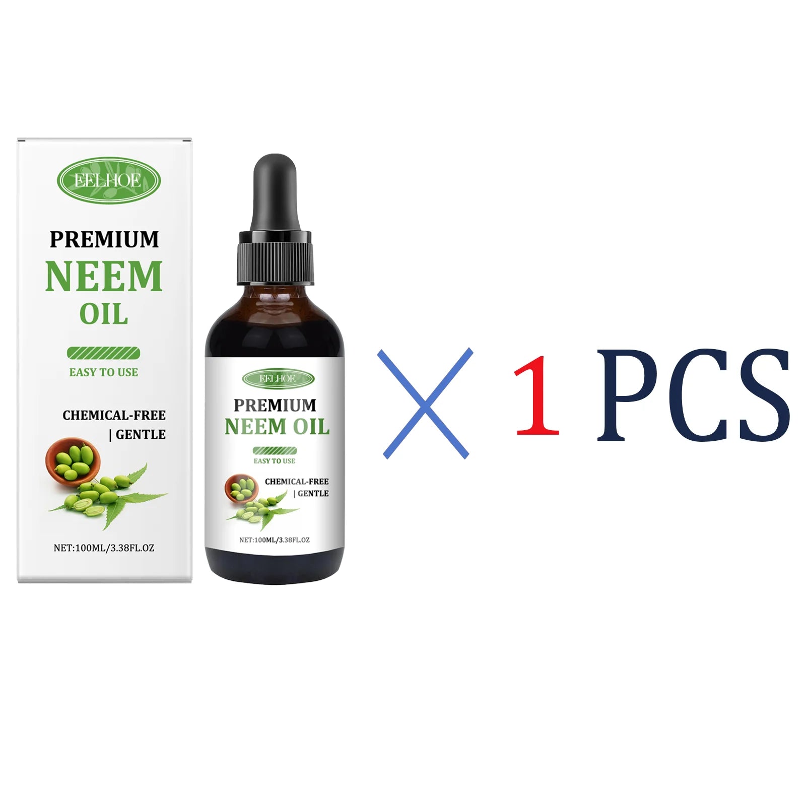 EELHOE Premium Neem Oil Massage Oil Activate Hair Follicles Stimulate Hair Growth Deeply Moisturize Nourish Skin Non-Irritating