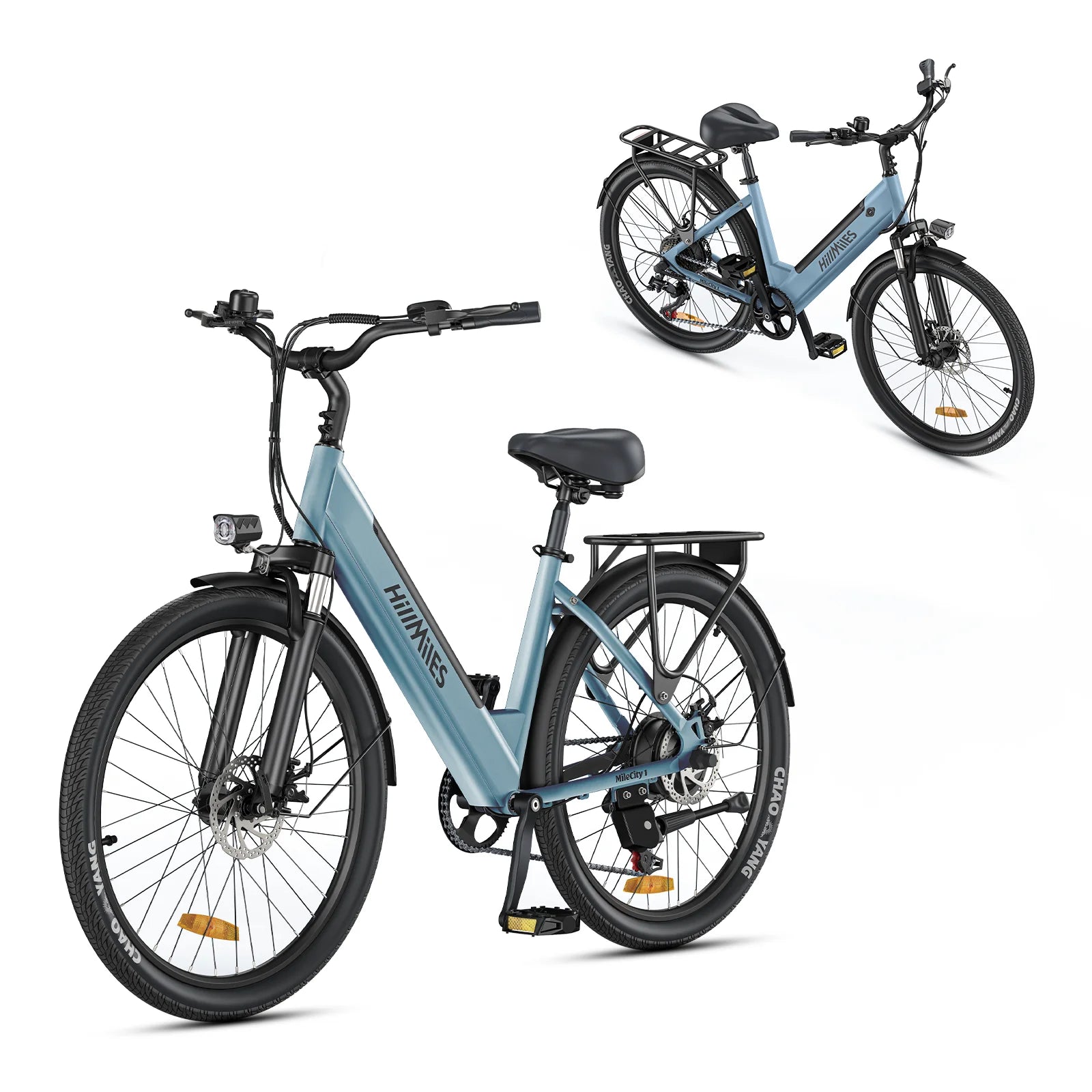 HillMiles MileCity 1 26 "Step-Through Electric Bicycle, Electric Bike with Up to 120 km Range, 250W Motor, 36V 13Ah Battery, 25 km/h, 7-Speed Gear, Disc Brakes, E-bike for Urban Commute, Shipped from Germany