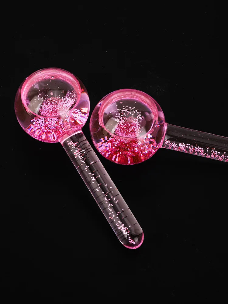 2PCS/Beauty Crystal Ball Facial Cooling Ice Globes Water Wave Face and Eye Massage Skin Care