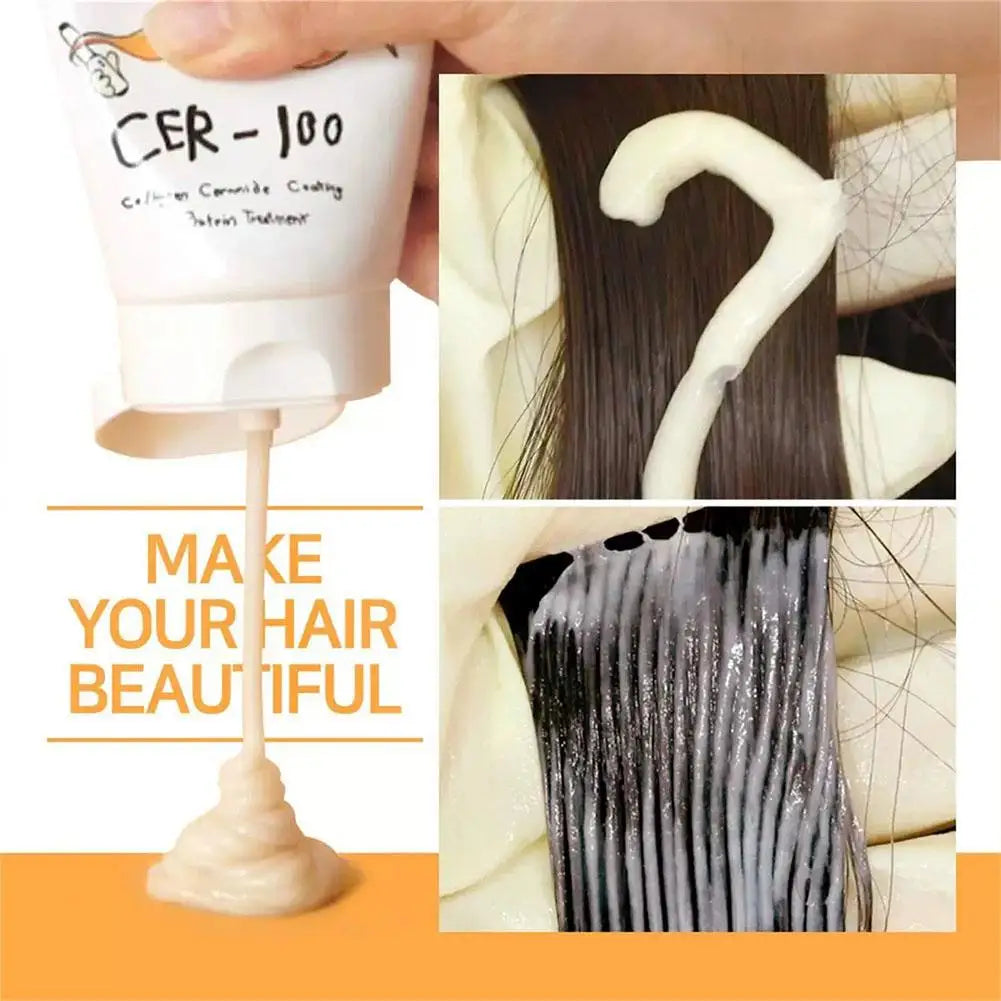 Collagen Hair Treatment Mask Natural Ingredient Korean Hair Care Preventing Hair Breakage Improving Frizz Hair Mask