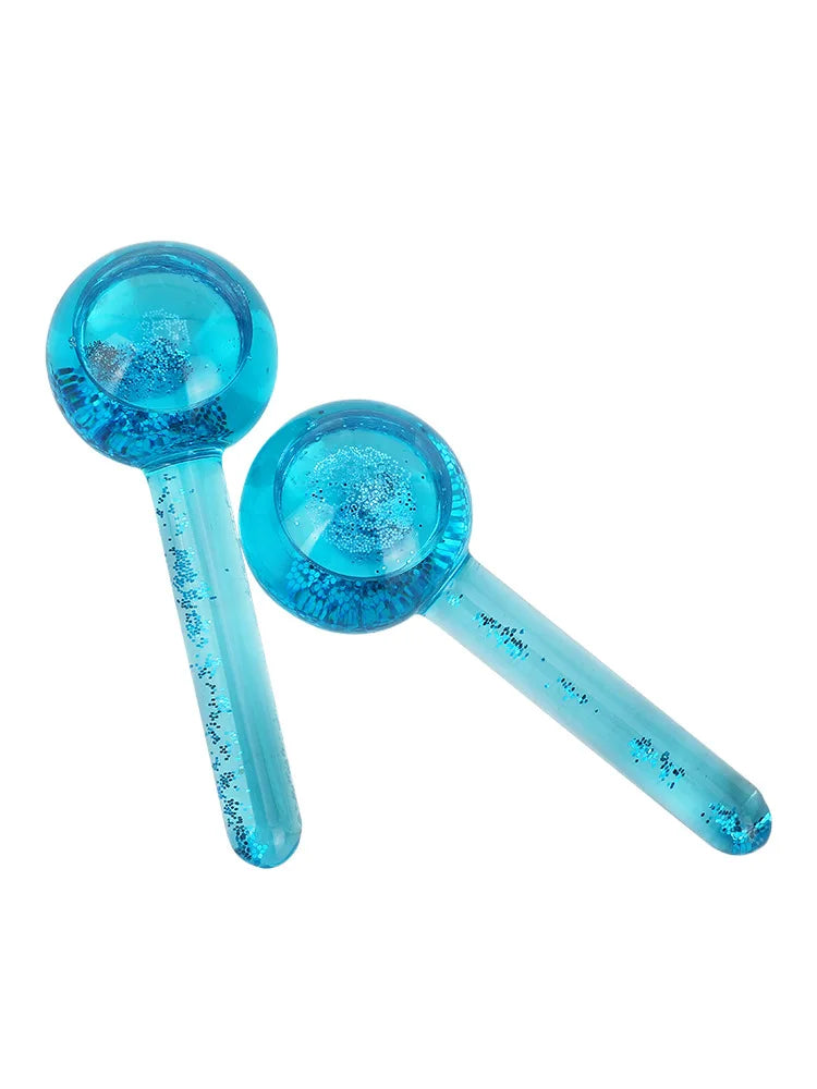 2PCS/Beauty Crystal Ball Facial Cooling Ice Globes Water Wave Face and Eye Massage Skin Care