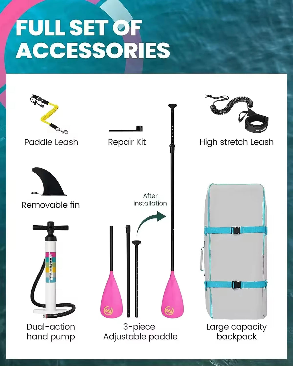 Inflatable Paddle Board/SUP Board/Water Sports Board With Anti-slip Surface