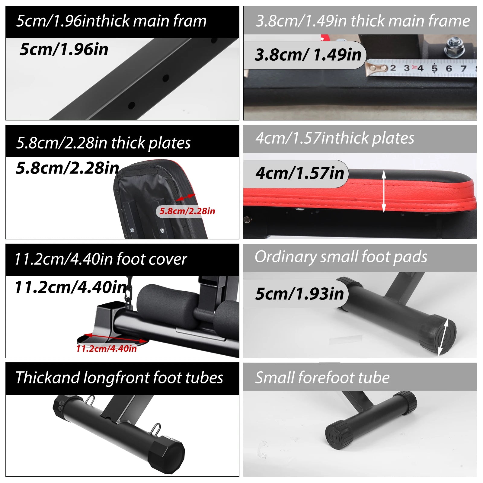 Adjustable Workout Weight Bench Full Body Exercise Dumbbell Bench with Resistance Band Lifting Sit-Ups Gym Workouts Weight Bench