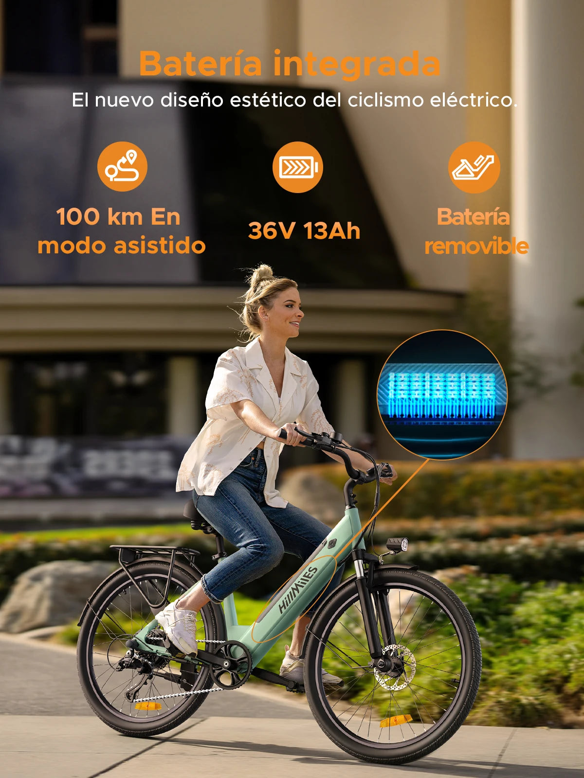 "Electric Bike for Comuting, 120km Range, 250W, 36V 13Ah Battery, Speed 25 km/h, 7 Gears, Disc Brakes E-bike
