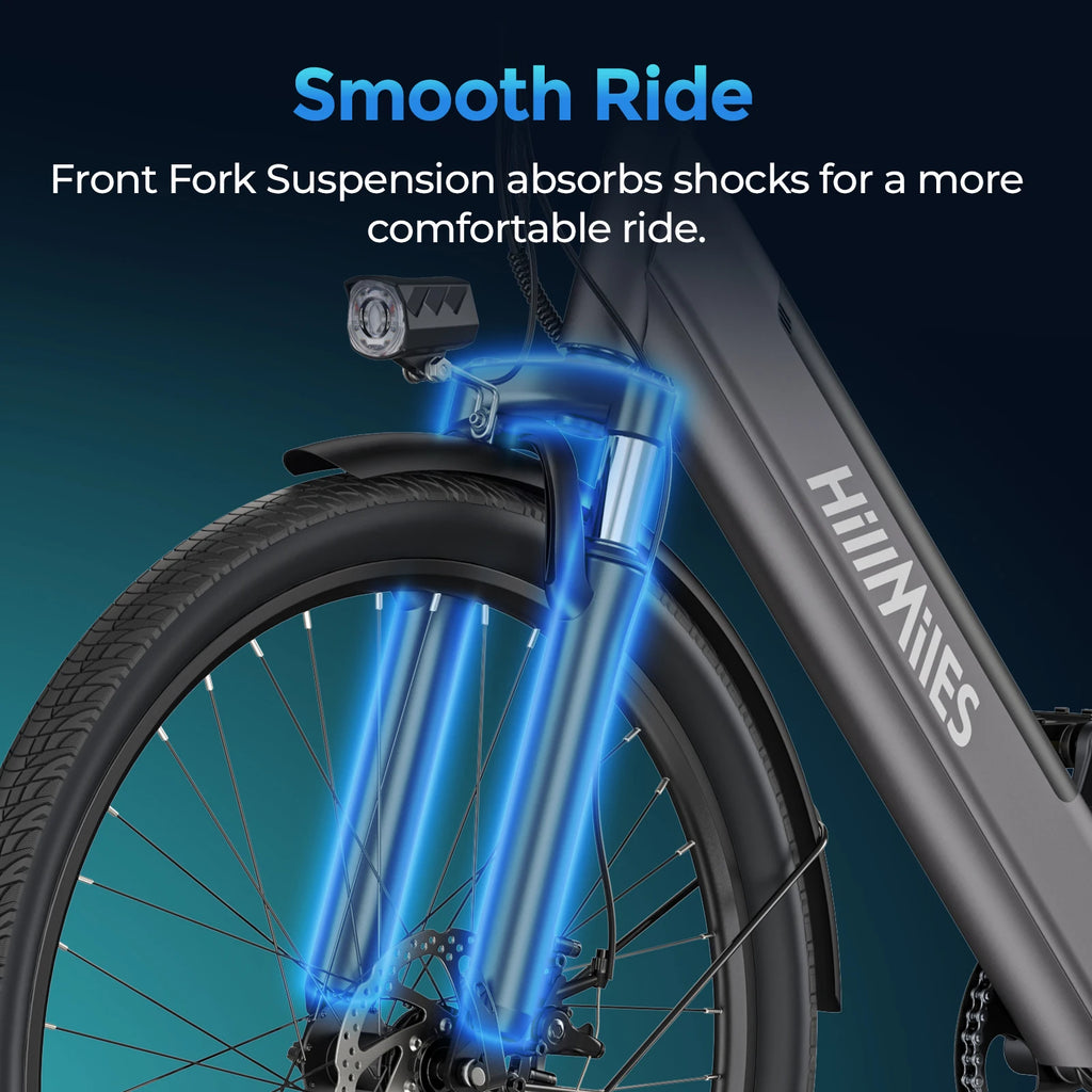 HillMiles MileCity 1 26 "Step-Through Electric Bicycle, Electric Bike with Up to 120 km Range, 250W Motor, 36V 13Ah Battery, 25 km/h, 7-Speed Gear, Disc Brakes, E-bike for Urban Commute, Shipped from Germany