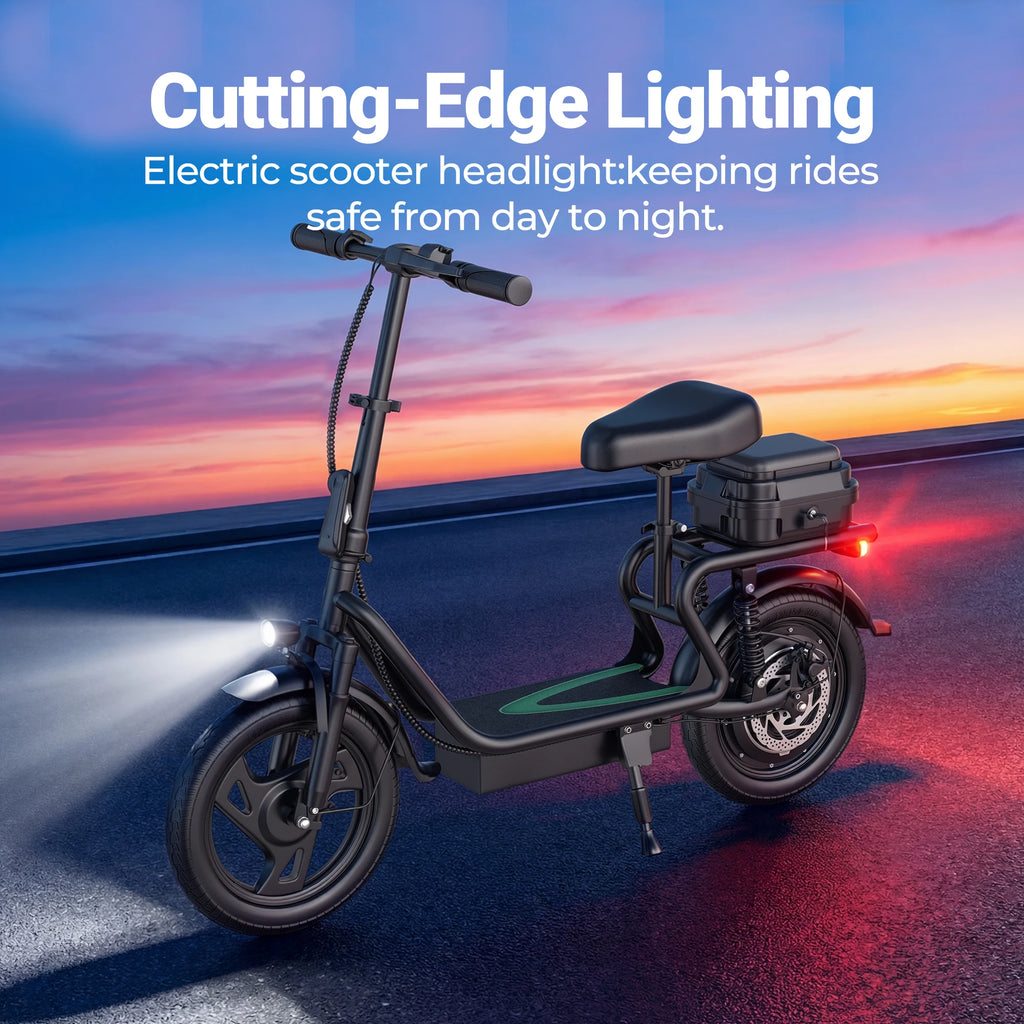 Electric Scooter 48V 22.5Ah Battery 14 Inch Tire Foldable Commuter E Scooter with Storage Box 22MPH Speed 40 Miles