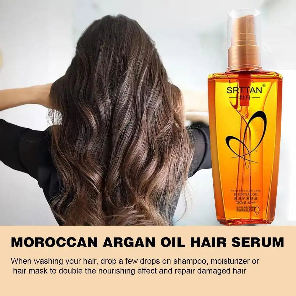 Moroccan Argan Oil Hair Serum Lightweight Hair Oil Mist For Split End Frizzy Hair Flyaways Gloss Shine Repair Hair Oil Smooth