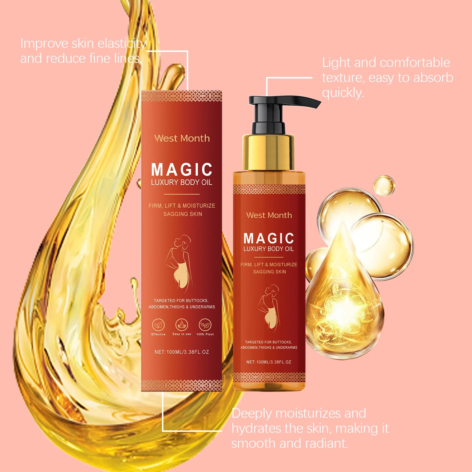 Tightening Moisturizing Oil Daily Care Nourishing Skin Softener for Tightening And Moisturize