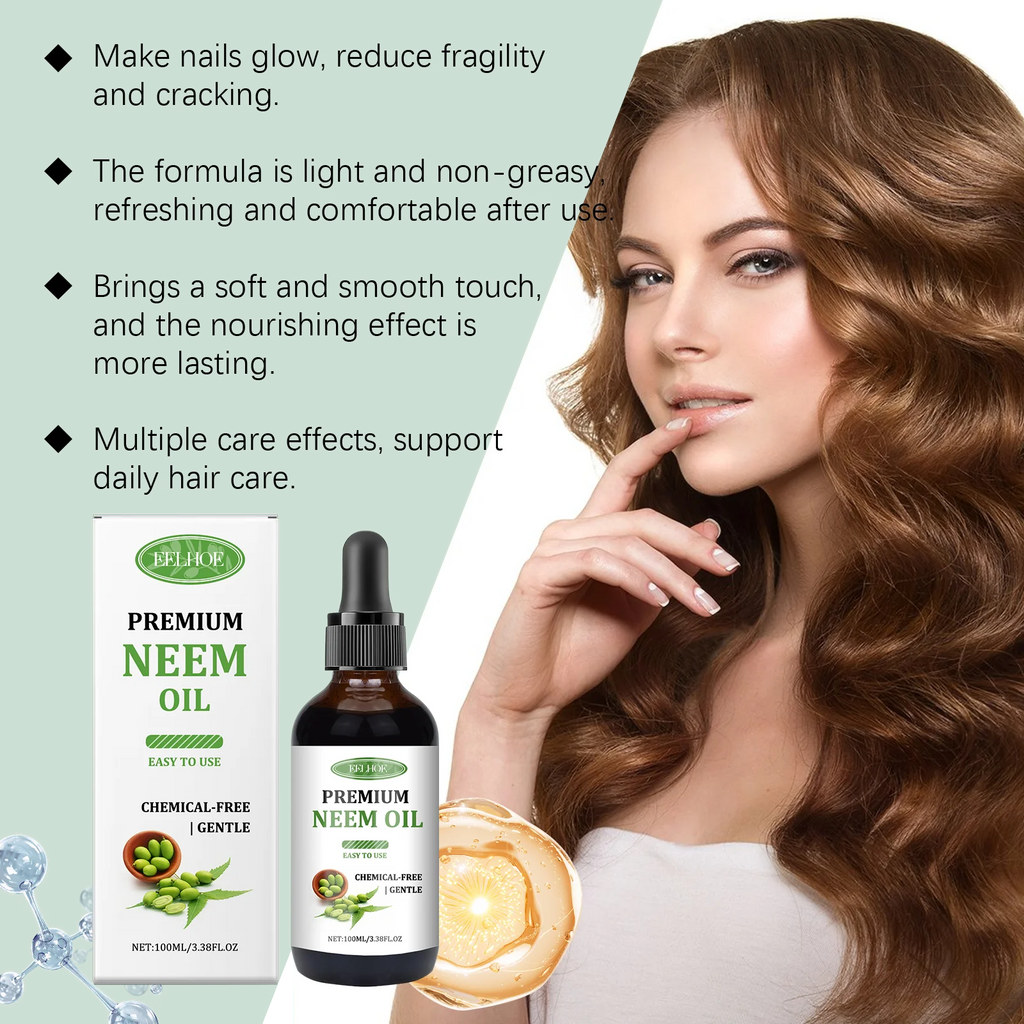 EELHOE Premium Neem Oil Massage Oil Activate Hair Follicles Stimulate Hair Growth Deeply Moisturize Nourish Skin Non-Irritating