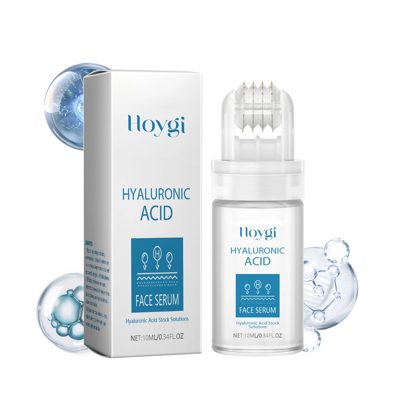 0.25mm Micro Needle Essence Hyaluronic Acid Microneedle Roller Facial Hydrating Brightening Pore Refining Beauty Skin Care Serum