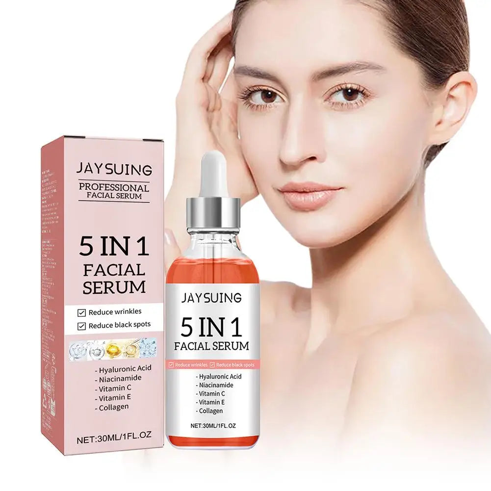 Sérum Facial 5 en 1 con Vitamina C y Ácido Hialurónico, 30 ml