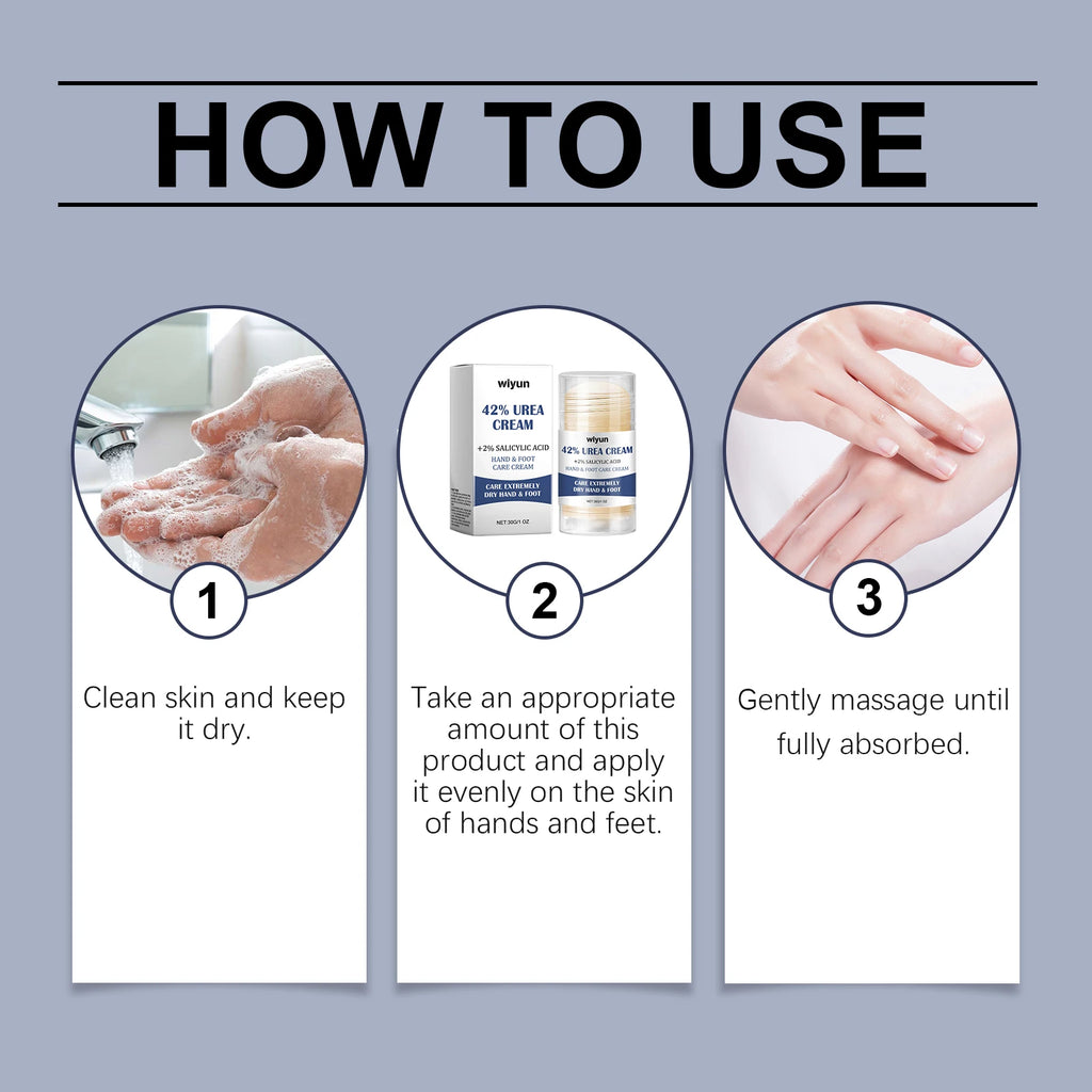 Crema en barra para manos y pies con 42 % de urea. Hidratante, exfoliante, suavizante, alivia la sequedad, repara los talones agrietados e hidrata profundamente la piel de los pies.