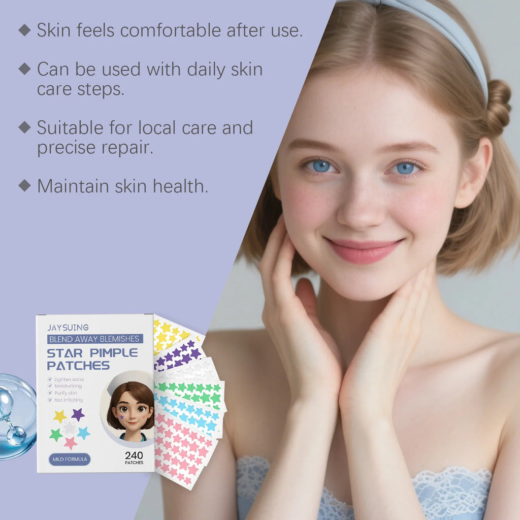 Star Acne Patches 240pcs Salicylic Acid Hydrocolloid Invisible Pimple Patches for Face Spot Treatment Ultra-Thin Gentle Care