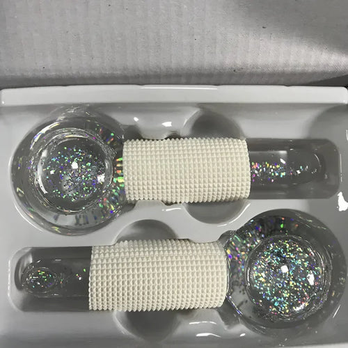 2PCS/Beauty Crystal Ball Facial Cooling Ice Globes Water Wave Face and Eye Massage Skin Care