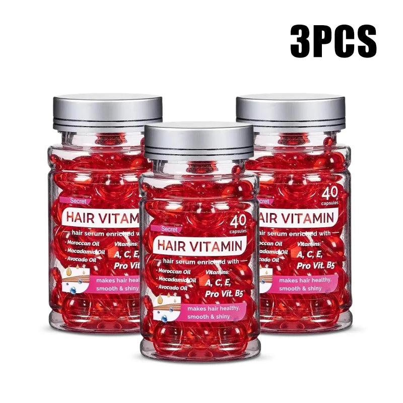 Cápsulas de Aceite Capilar con Aceite Marroquí, Nutritivas y Reparadoras, 40 Unidades