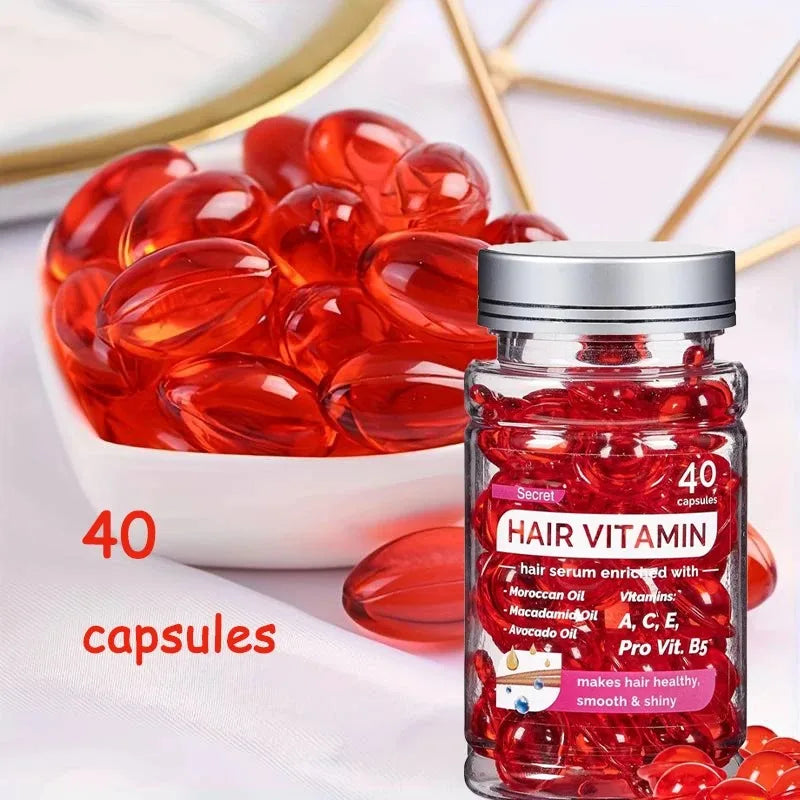Cápsulas de Aceite Capilar con Aceite Marroquí, Nutritivas y Reparadoras, 40 Unidades