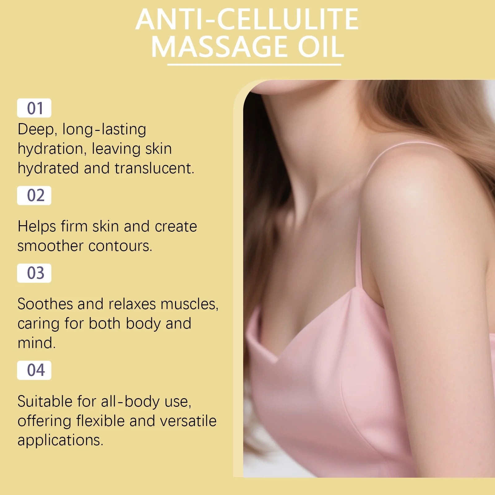 Oil Anti Cellulite Improve Sagging Tightening Nourishing Dry Skin Brightening Body Hydrating Massage Essential Oil