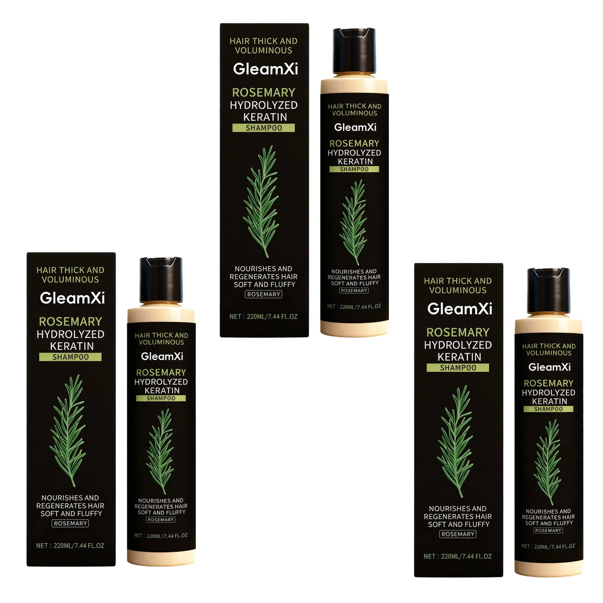 Champú Voluminizador de Romero y Queratina, Nutritivo y Reparador, 220 ml
