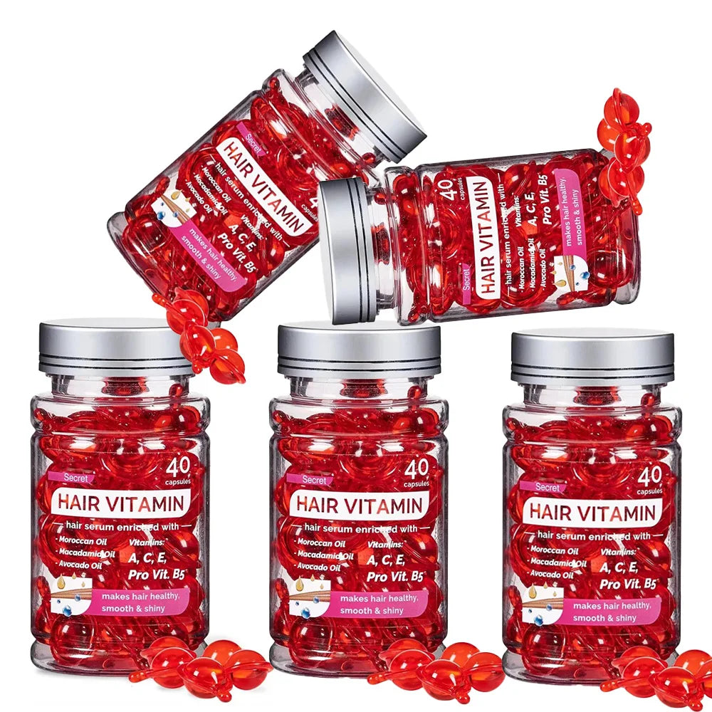 Cápsulas de Aceite Capilar con Aceite Marroquí, Nutritivas y Reparadoras, 40 Unidades