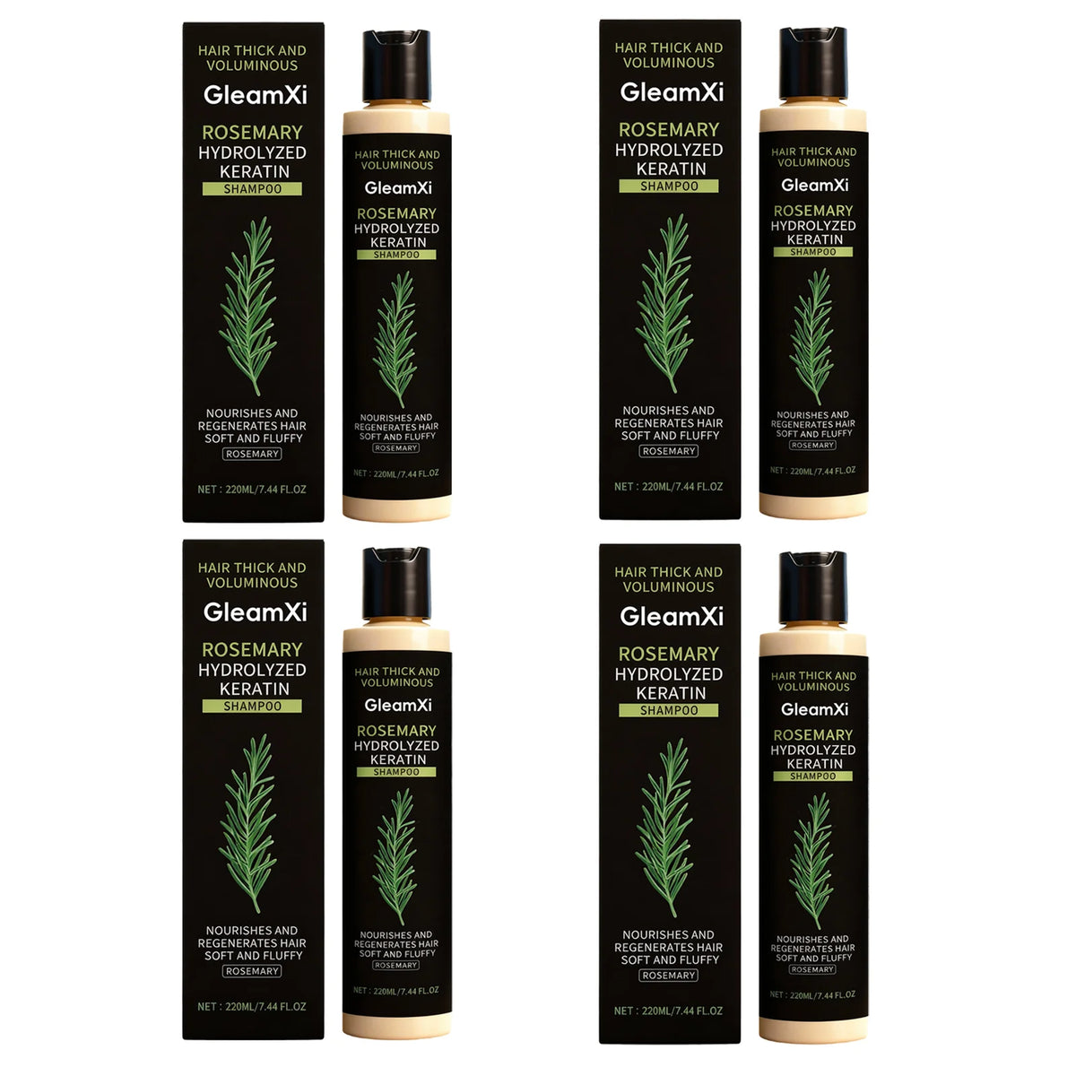 Champú Voluminizador de Romero y Queratina, Nutritivo y Reparador, 220 ml