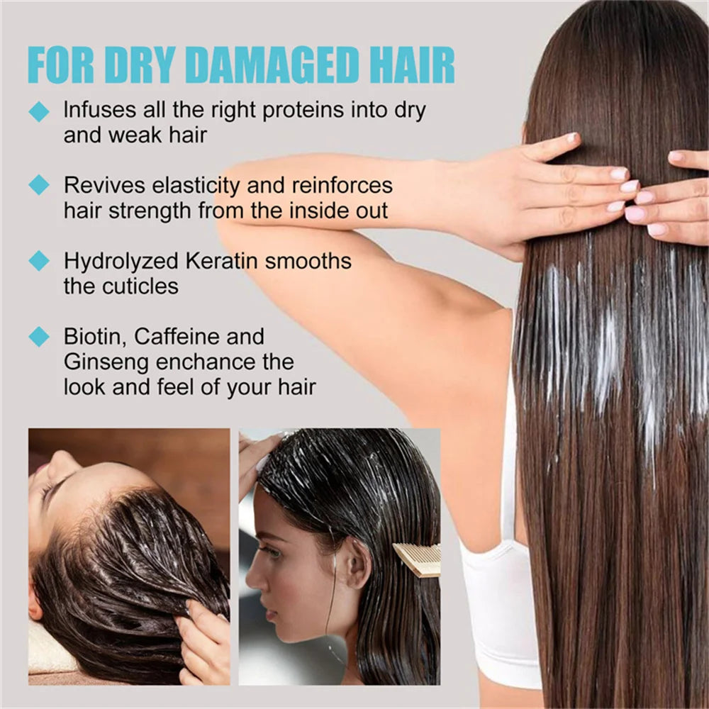 5 Seconds Repair Damaged Frizzy Hair Soft Smooth Shiny Nutrition Deep Moisturize Nourishing Hair Care