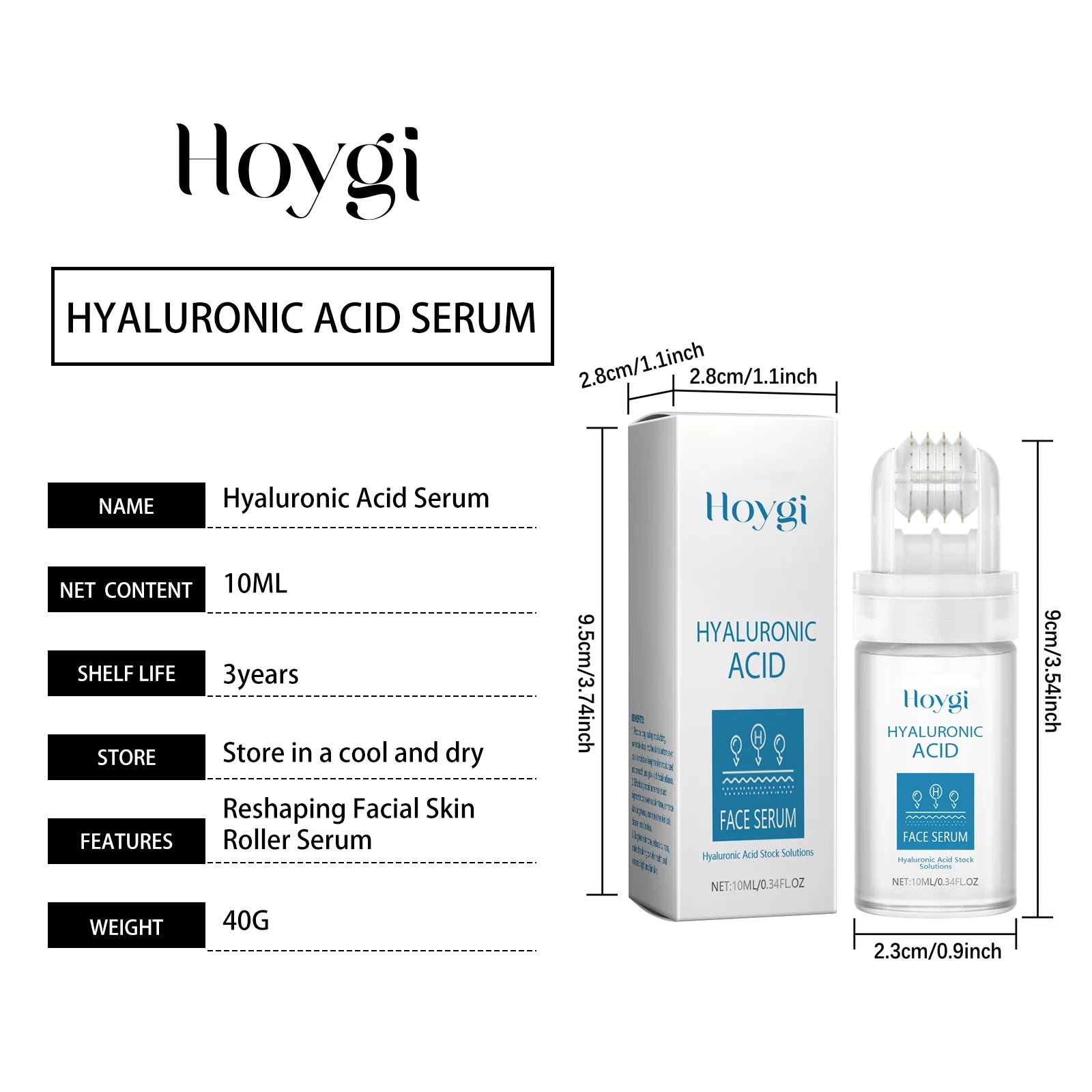0.25mm Micro Needle Essence Hyaluronic Acid Microneedle Roller Facial Hydrating Brightening Pore Refining Beauty Skin Care Serum