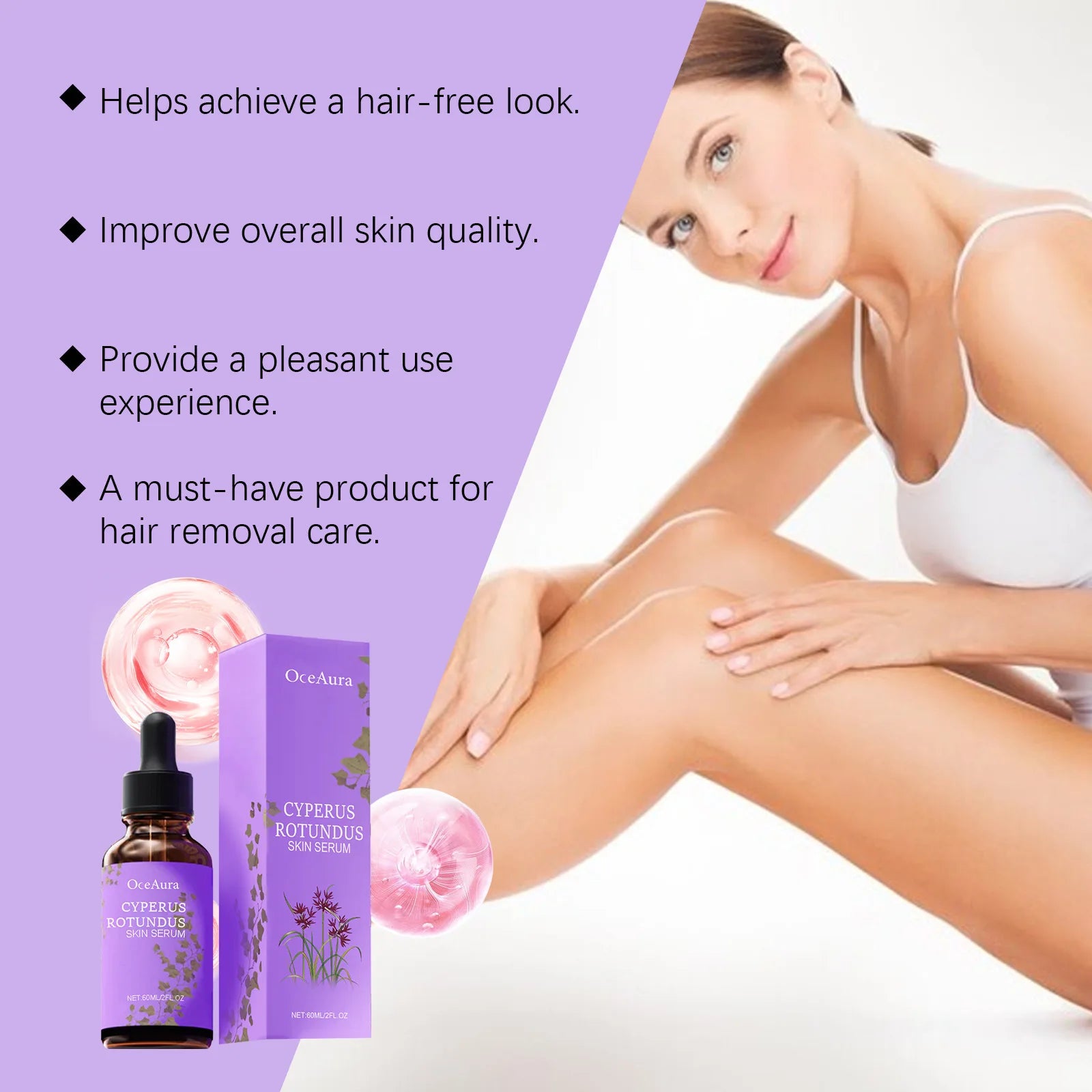 Oil for Hair Removal Prevent Hair Growth Products Remove Hair Inhibitor for Moisturizing Body Oil 60ml