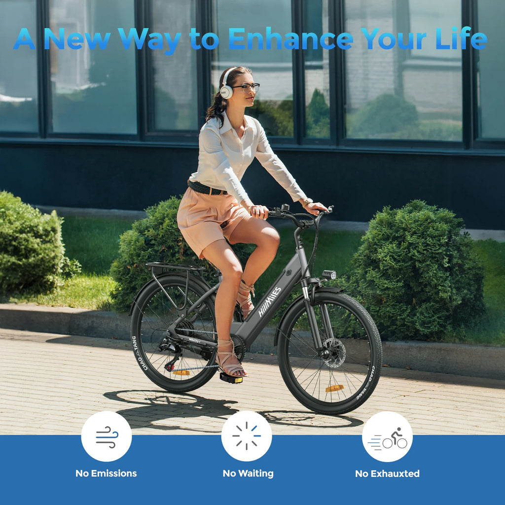 HillMiles MileCity 1 26 "Step-Through Electric Bicycle, Electric Bike with Up to 120 km Range, 250W Motor, 36V 13Ah Battery, 25 km/h, 7-Speed Gear, Disc Brakes, E-bike for Urban Commute, Shipped from Germany