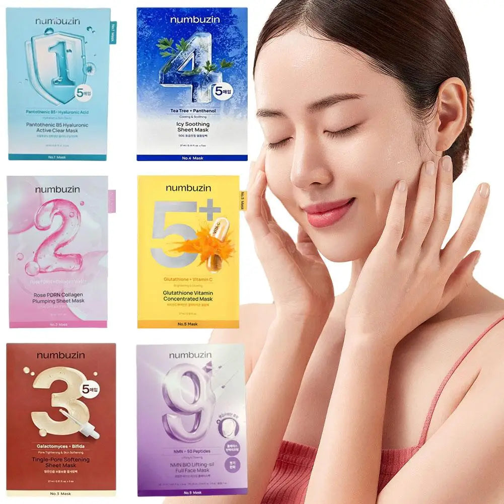 Mask No.1 Active Clear, No.2 Plumping, No.3 Tingle-Pore, No.4 Soothing, No.5 Vitamin C, No.9 Lifting Face Mask