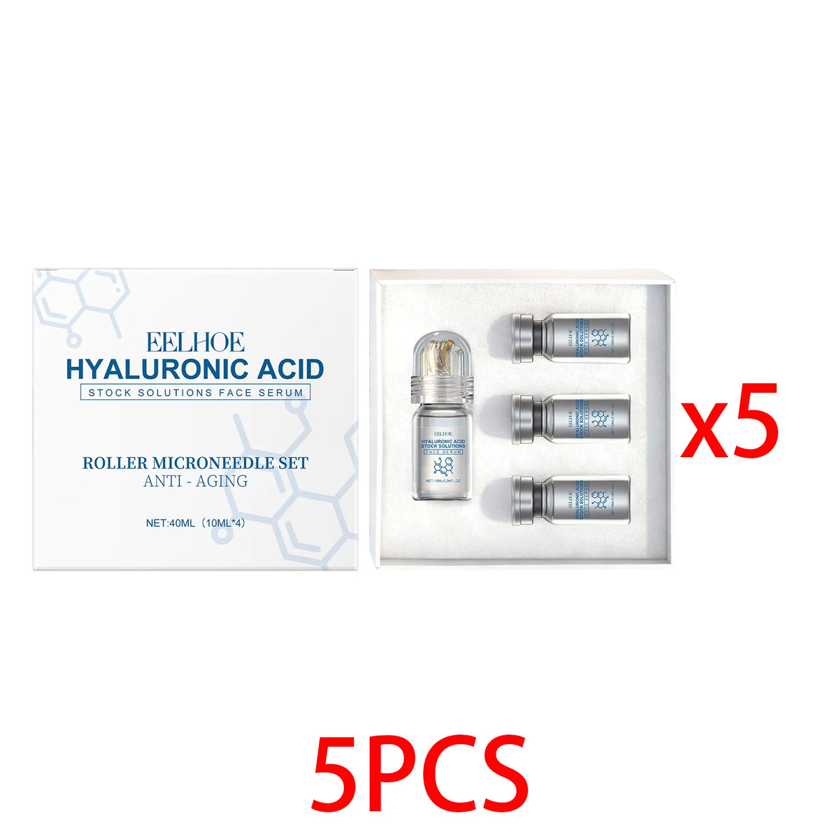 Sérum Facial de Niacinamida con Rodillo Facial de 0,25 mm, Set Hidratante