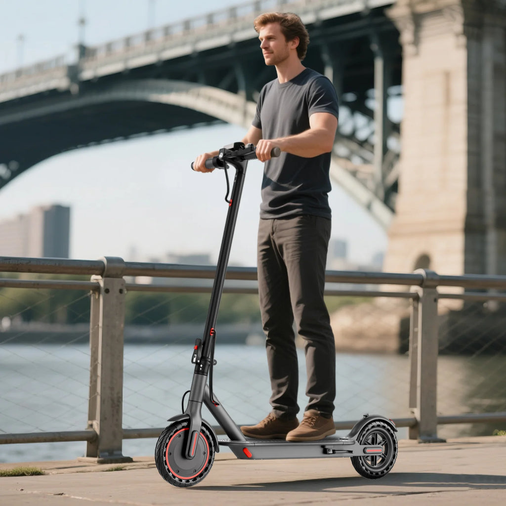 Electric Scooter With Seat Storage Bag 350W 36V 5.2Ah 19/MPH 16Miles Range APP Control Commute E-Scooter