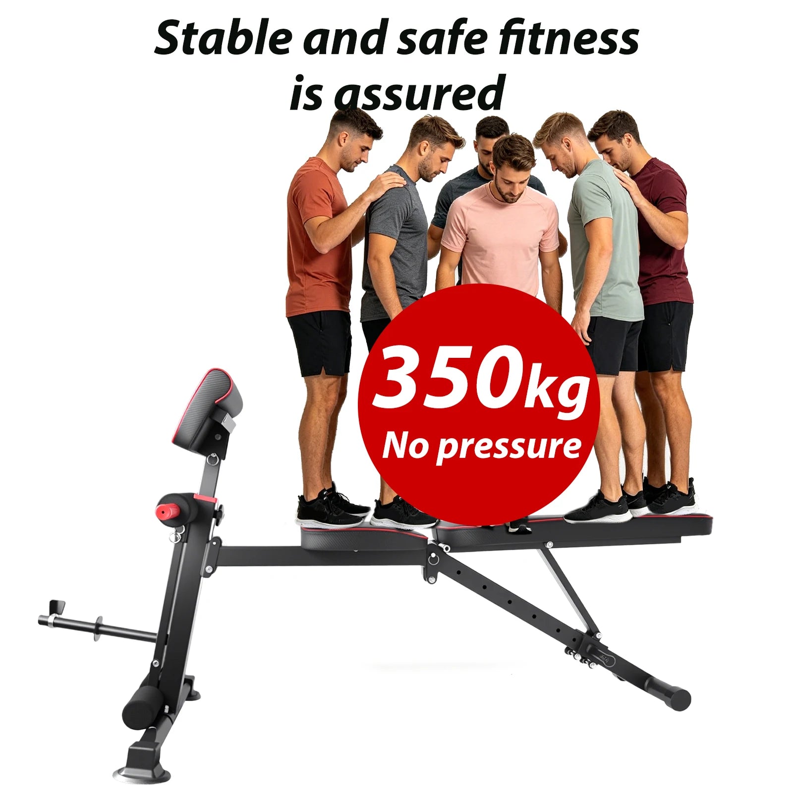 Adjustable Workout Weight Bench Full Body Exercise Dumbbell Bench with Resistance Band Lifting Sit-Ups Gym Workouts Weight Bench