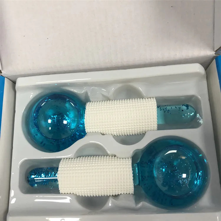 2PCS/Beauty Crystal Ball Facial Cooling Ice Globes Water Wave Face and Eye Massage Skin Care