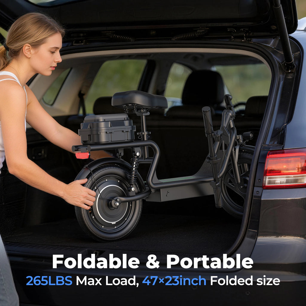 Electric Scooter 48V 22.5Ah Battery 14 Inch Tire Foldable Commuter E Scooter with Storage Box 22MPH Speed 40 Miles