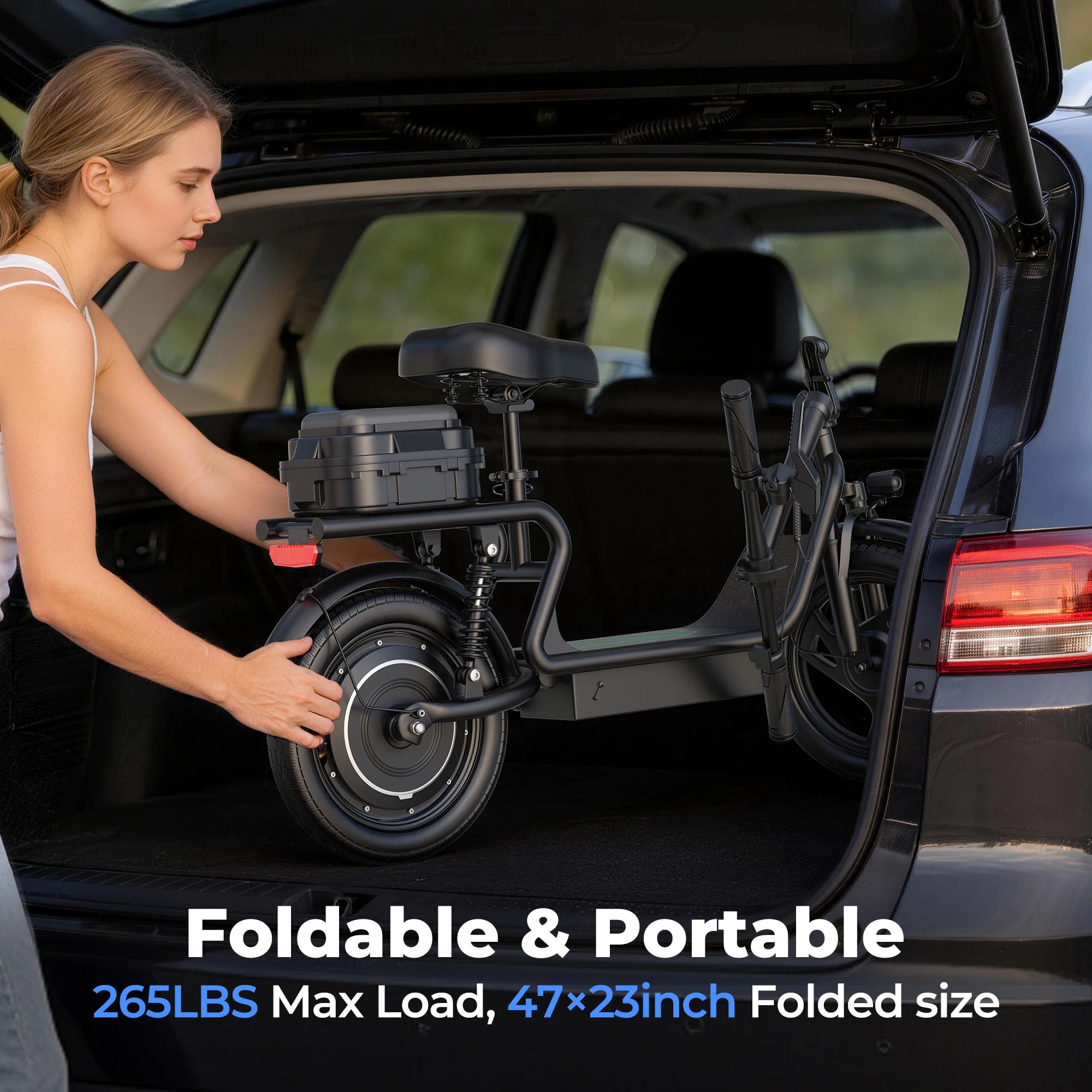 Electric Scooter 48V 22.5Ah Battery 14 Inch Tire Foldable Commuter E Scooter with Storage Box 22MPH Speed 40 Miles