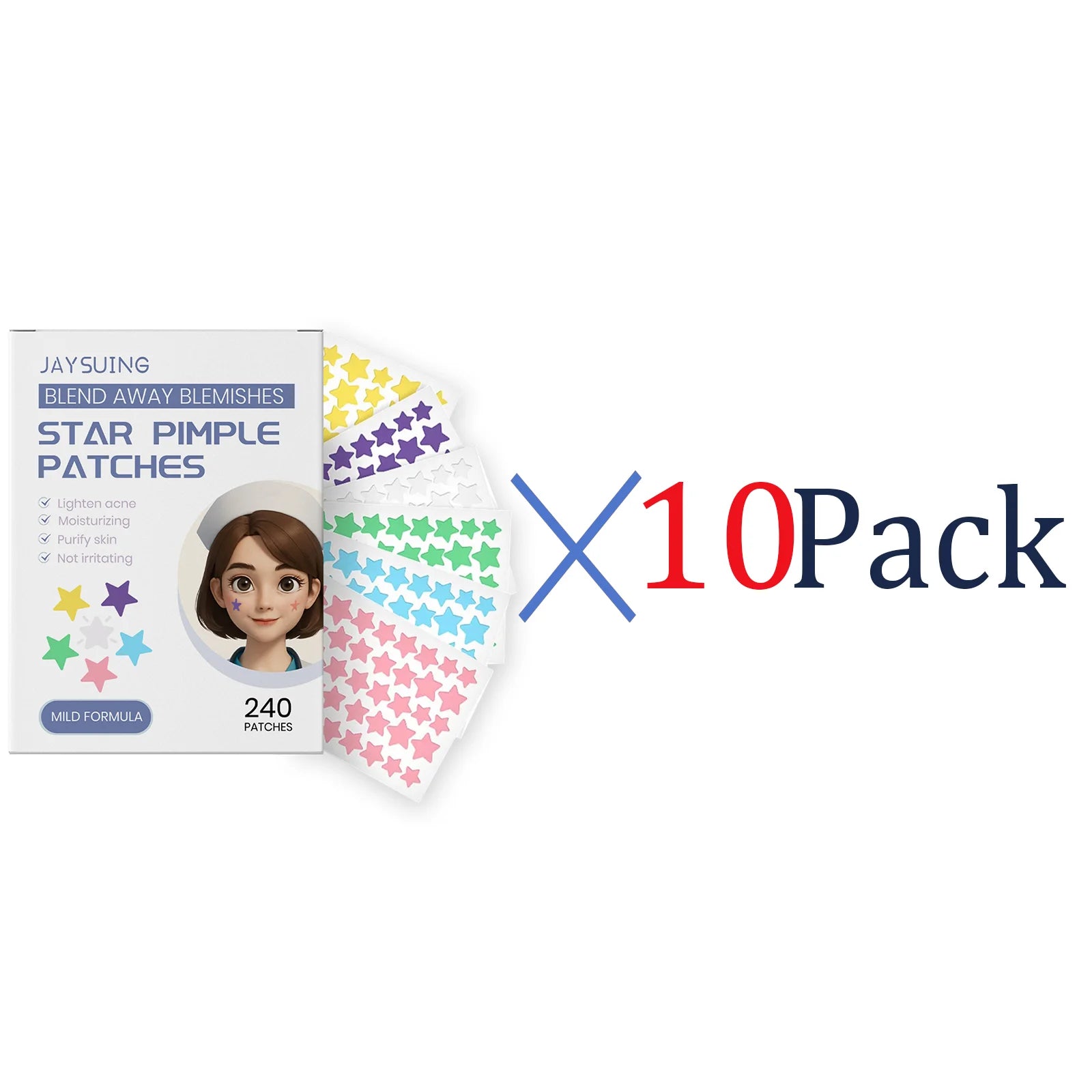 Star Acne Patches 240pcs Salicylic Acid Hydrocolloid Invisible Pimple Patches for Face Spot Treatment Ultra-Thin Gentle Care