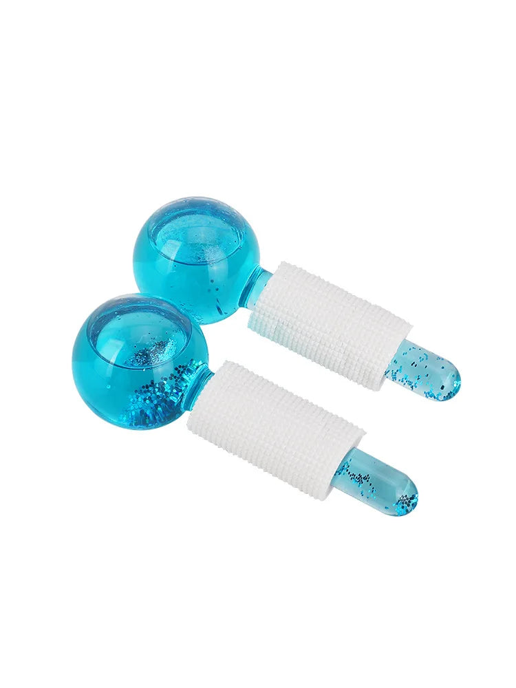 2PCS/Beauty Crystal Ball Facial Cooling Ice Globes Water Wave Face and Eye Massage Skin Care