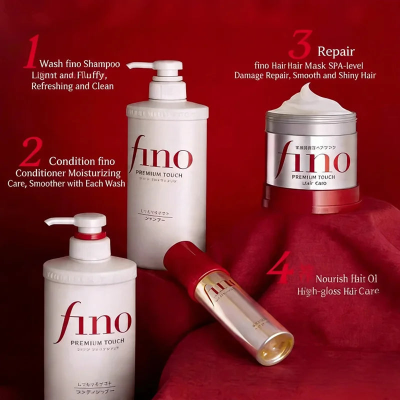 Japanese Fino Moisturizing Shampoo Conditioner Hair Care Anti-Dandruff,Oil Control,Volume Fluffy Improve Frizz Repair Split Ends