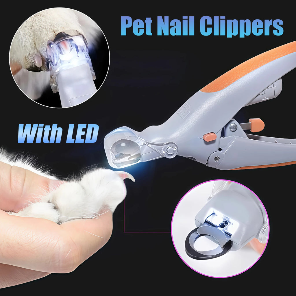 LED Light Cat Dog Nail Clipper Tool Scissors Nail Toeclaw Cutter Scissors Pet Supply