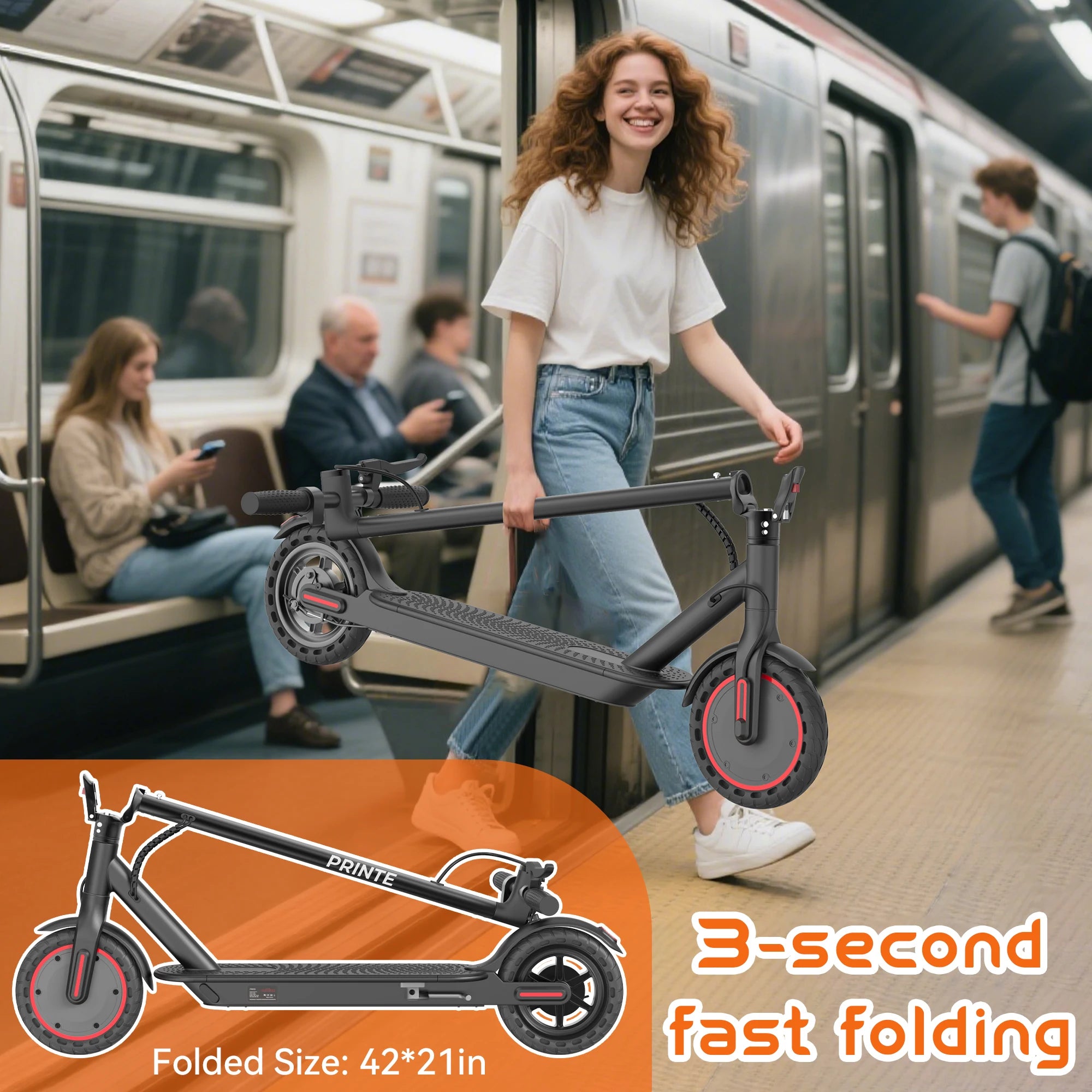 Electric Scooter With Seat Storage Bag 350W 36V 5.2Ah 19/MPH 16Miles Range APP Control Commute E-Scooter